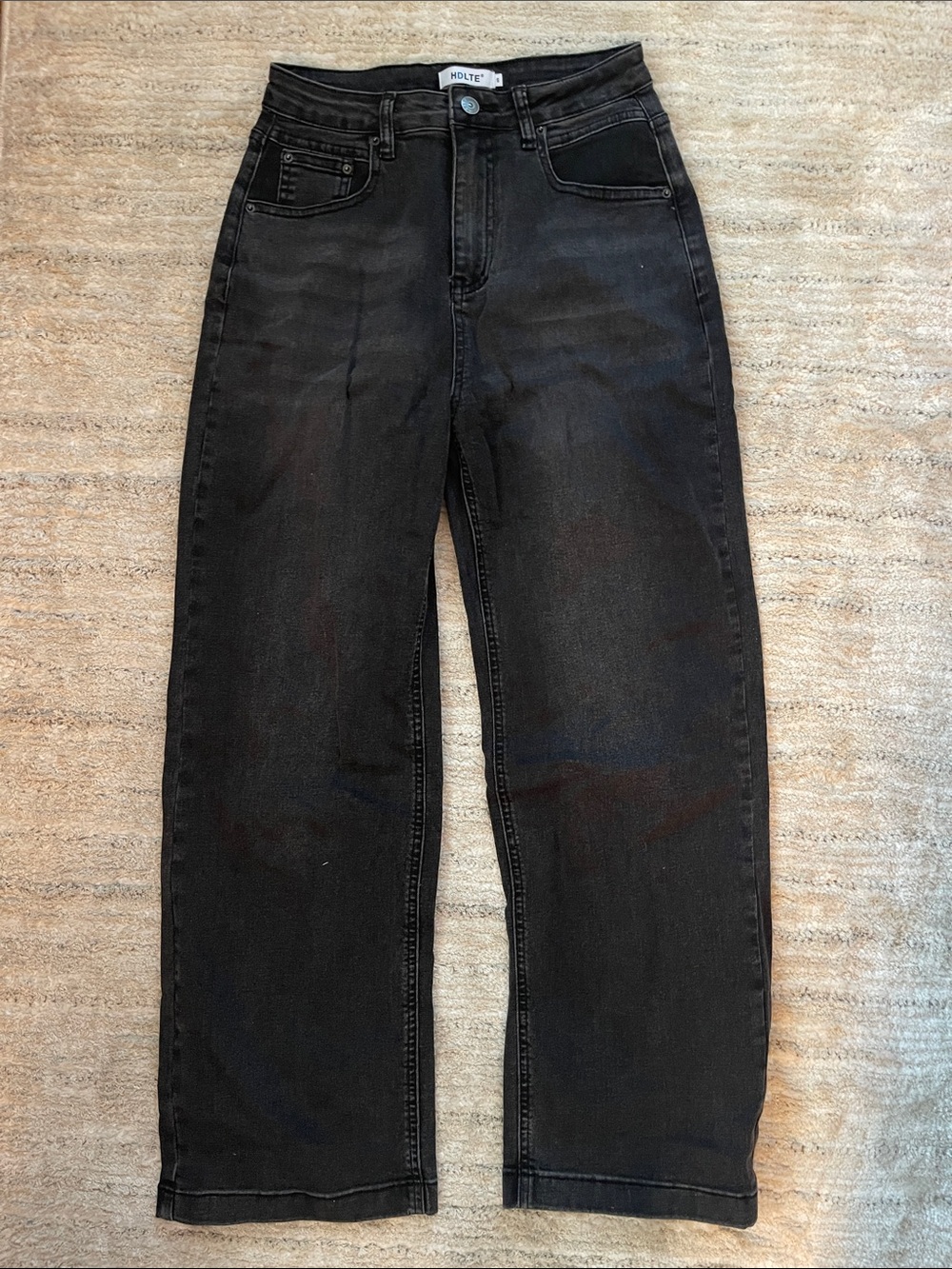 High-Rise Black Straight Jeans for Women